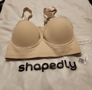 Shapermint Longline T-Shirt Bra - Light Beige